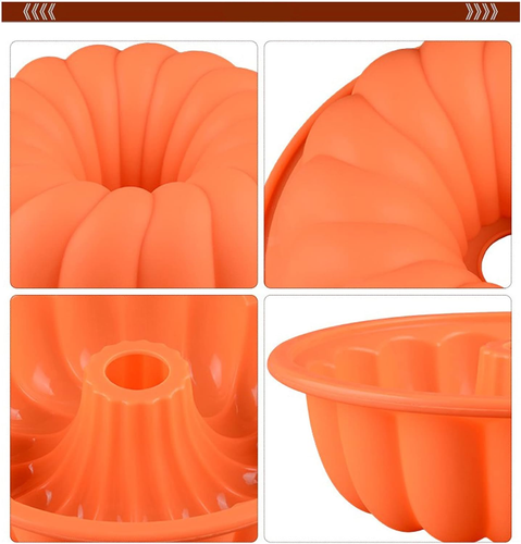 9.5" Leak-Proof Nonstick Silicone Cake Mold Bundt Cake Pan Baking Mold for Chris - Picture 9 of 12