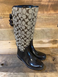 coach lace up rain boots
