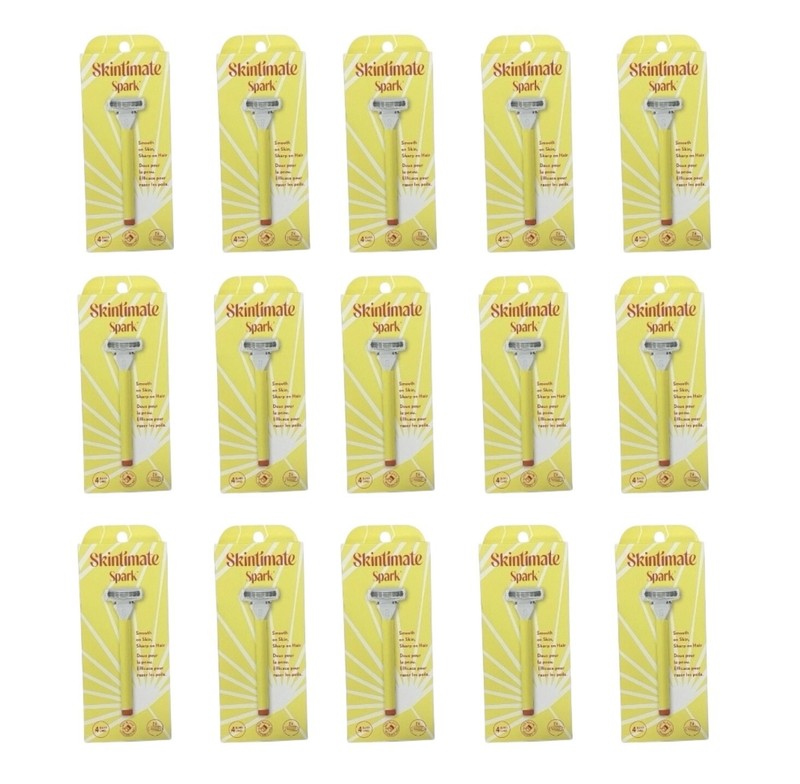 Lot Of 15 Packs Skintimate Spark Wome's Razor, 1 Hande + 2 Cartridges