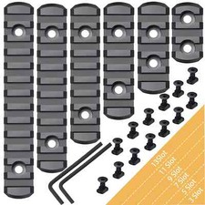 6 Pack Lock Picatinny Rail Aluminum 3/5/7/9/11/13 Slot Set M-Lok Picatinny Rail