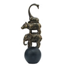 42cm Giraffe Hippo Elephant Stack Animals Bronze Effect Stacked Animals on Ball