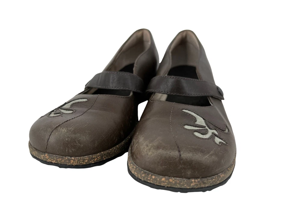 Entressola de cortiça Teva Ventura couro marrom Mary Janes P/N 6032 tamanho 7,5 M - Imagem 2 de 4
