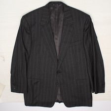 Canali Mens Suit Coat 46R Dark Gray Pinstripe Wool Jacket Made in Italy