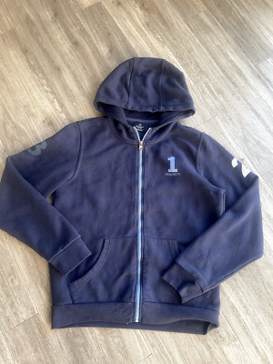 TOP HACKETT Sweatjacke Hoodiejacke boys Jungen dunkelBlau Print Gr. 152/158