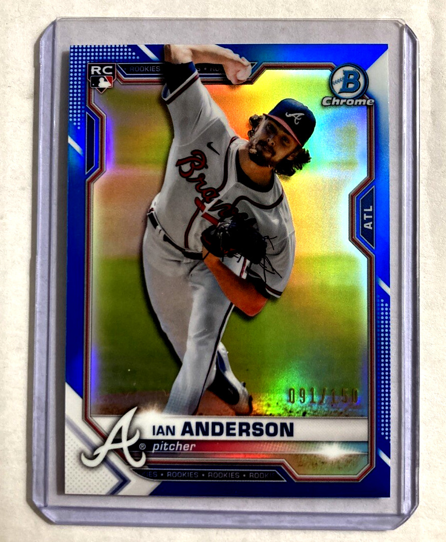 Blue Refractor #'d/150- 2021 Bowman Chrome #76- Ian Anderson Rc Sp Blue #'d/150