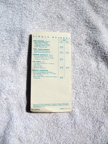 October 1951 RCA VICTOR Red Seal Records Supplement RECORD CATALOG LP 33 & 45 78 - Picture 3 of 3
