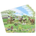 Set of 4 Donkey Farm  Placemats Table Protectors