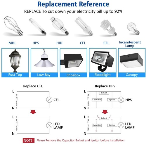 60W LED Corn Bulb Light E39 Mogul Base Warehouse Shop High Bay Light AC 277-480V - Picture 10 of 12