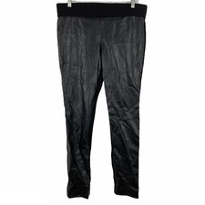 Lauren Ralph Lauren Leggings Pants Size 10 Faux Leather Front Black PT-328