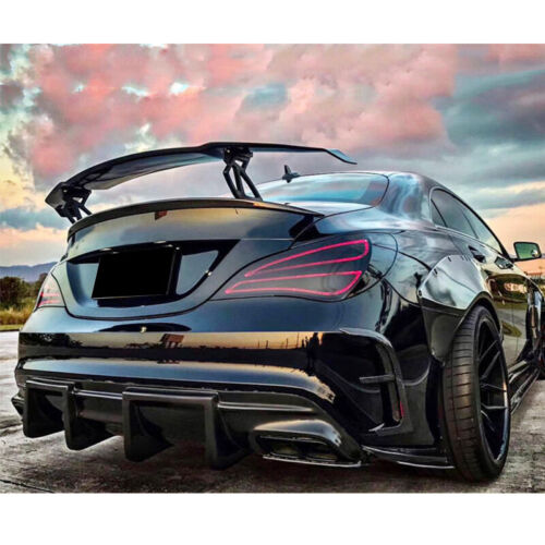 For Mercedes W117 C117 CLA250 CLA45 2013-19 Gloss Black Rear Bumper Diffuser Lip - Foto 2 di 11
