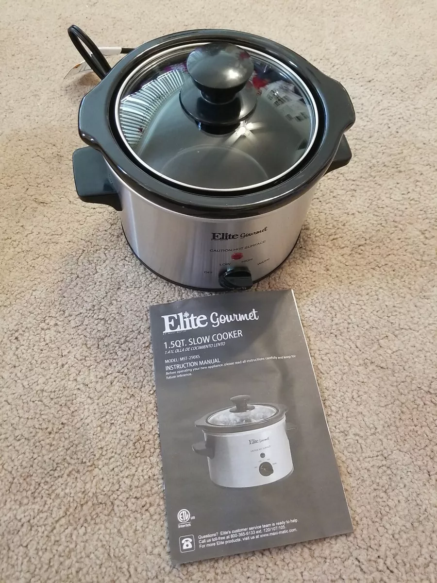 Elite Gourmet Mst-250xs 1.5 Quart Stainless Steel Slow Cooker, Silver