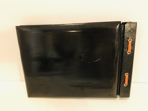 RARE Black Lacquer Scrapbook Photo Album Hand Painted Inlaid Shell Asian EUC - Picture 5 of 10