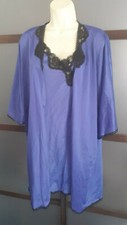 Vintage Purple Robe Nightie Set Undercover Wear 1X Lace Nylon USA