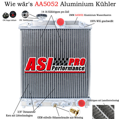 Aluminium Kühler für 92-2000 96 Honda Civic D15 D16 EK EG Acura Integra AT