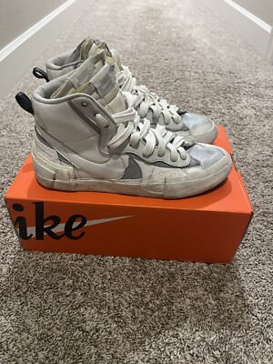 Size 9 - Nike Blazer Mid x Sacai White Grey 2019