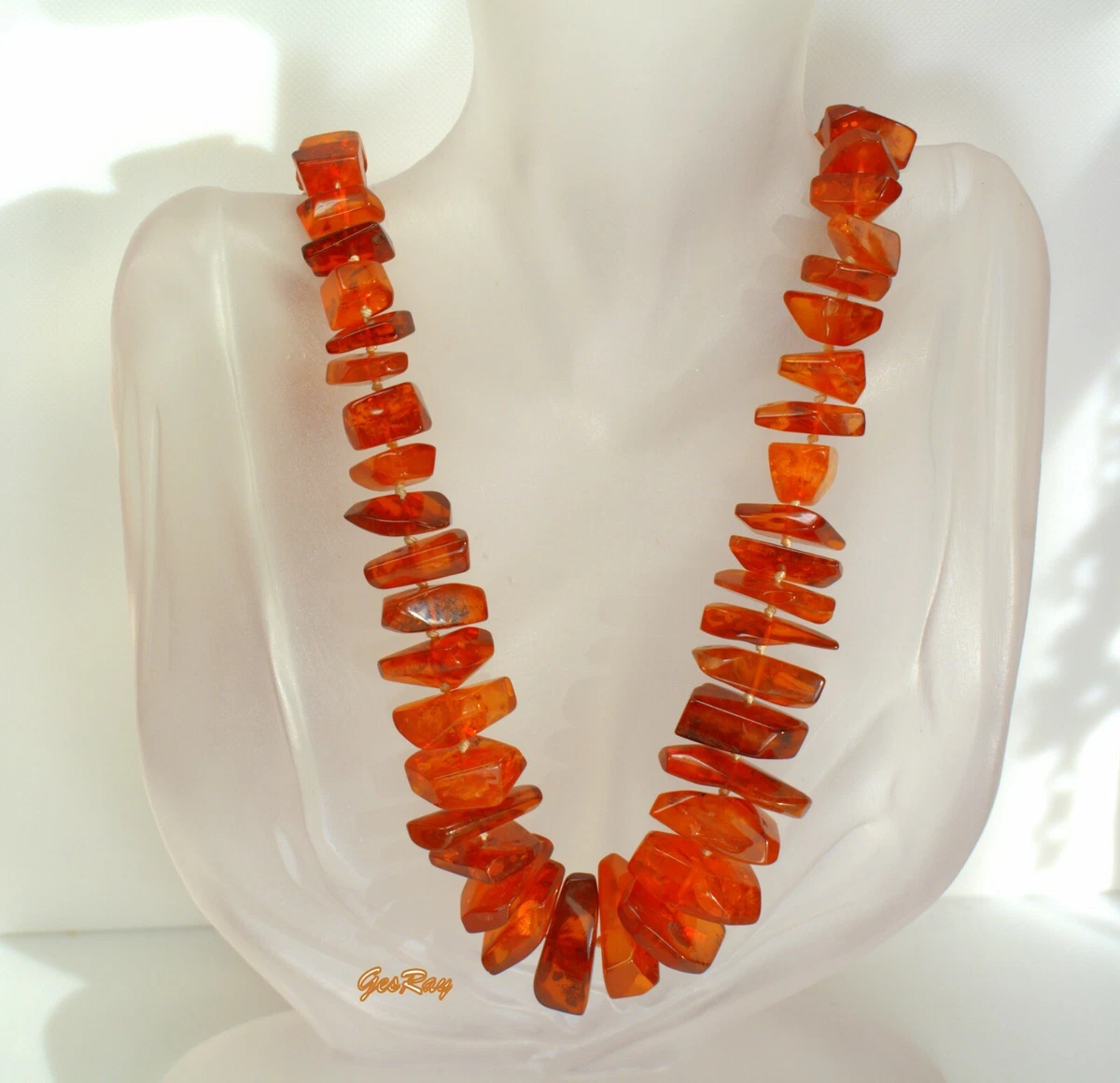 Raw Butterscotch Amber Necklace | Raw White Baltic Amber