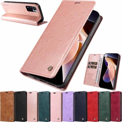 For Xiaomi Redmi Note 14 13 12 11 10 Pro Magnetic Flip Leather Wallet Case Cover