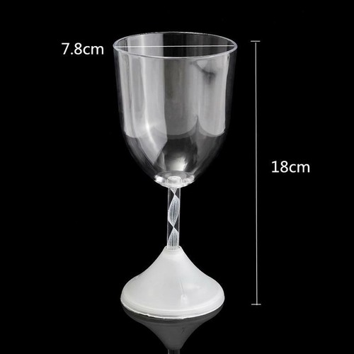 LED Light Up Flashing Wine Goblet Wine Glasses, Set of 6 - Picture 6 of 7
