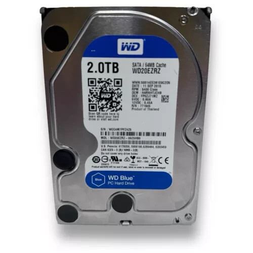 Western Digital WD20EZRZ-00Z5HB0 2TB SATA 3.5" HDD 5400RPM WD Blue hard drive - Picture 1 of 1