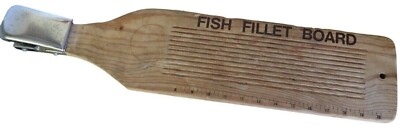 Wooden Fish Scaler Cleaning Filet Board Tail Clamp Teeth Boat Extractor Mancave 