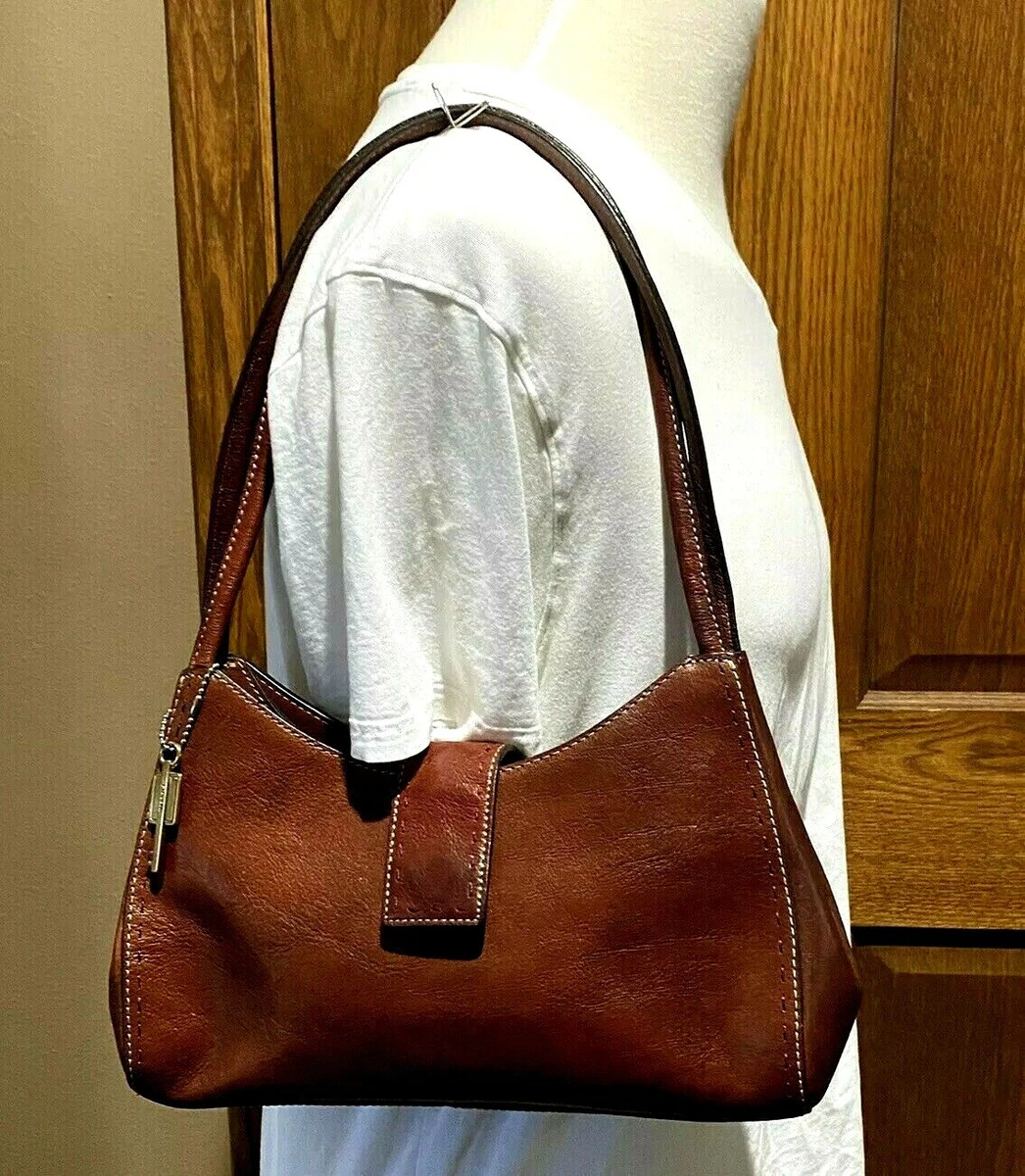 FOSSIL 1954 SEDONA II Scoop Handbag Satchel Brown Leather Shoulder Bag  ZB9094