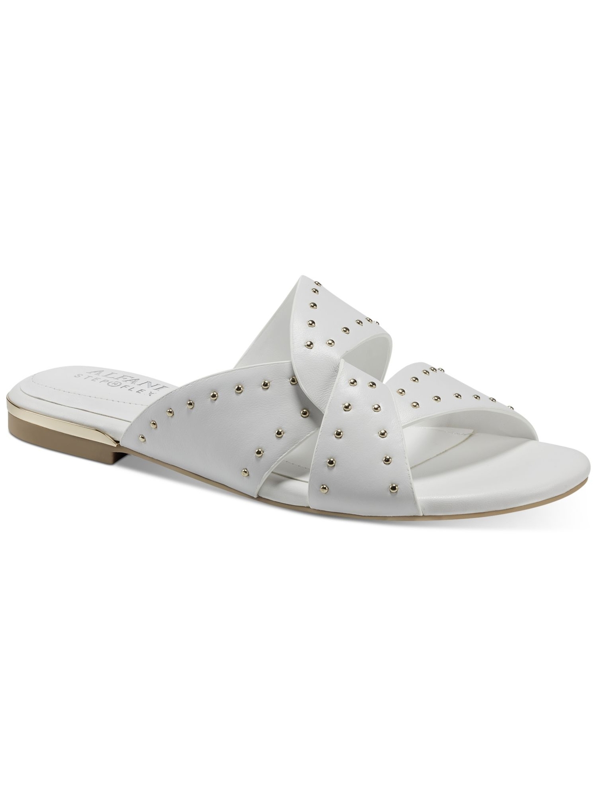 ALFANI/ женские белые босоножки на блочном каблуке Danicah, кожаные босоножки без застежки, длина 8,5 М