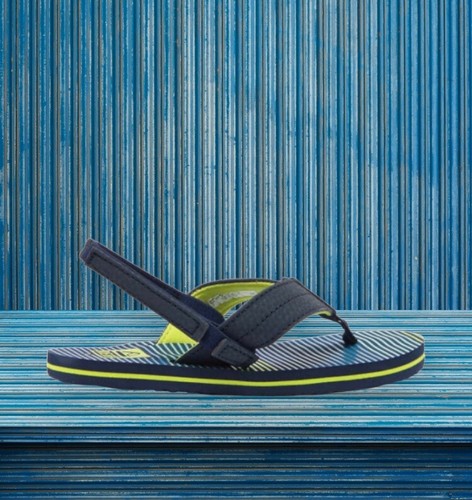 Reef Kids Sz 5 Little UNI Flip Flop Sandal With Back Strap Sandals Aqua Striped - Picture 3 of 5