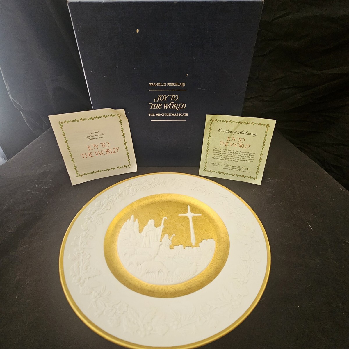 Vintage Franklin Porcelain 1979, 1980, 1981 Christmas Plates