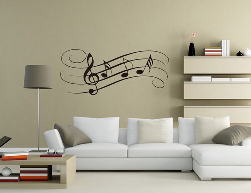 Music Note Clef Wall Sticker Mural Decal Art Home Decor Quote UK pq152 - Afbeelding 1 van 4