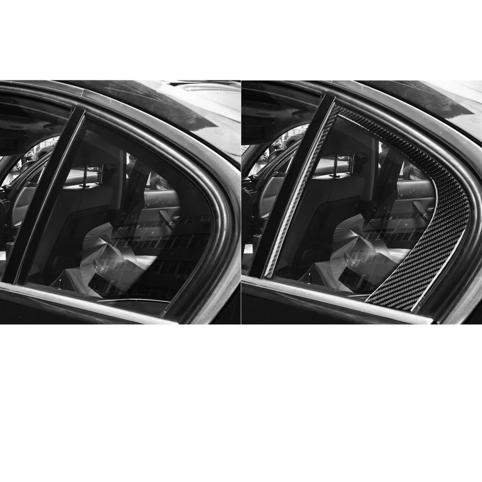 Cubierta de ventana triángulo trasero de fibra de carbono real para BMW Serie 3 M3 E90 05-12 Foto 4 de 4