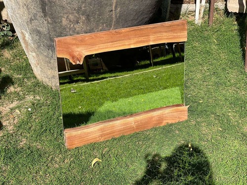 Live Edge acacia wood mirror frame with mirror, wooden mirror frame for home, - Picture 5 of 6