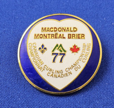 1977 Canadian Curling Championship MONTREAL Quebec MACDONALD BRIER Heart Pin