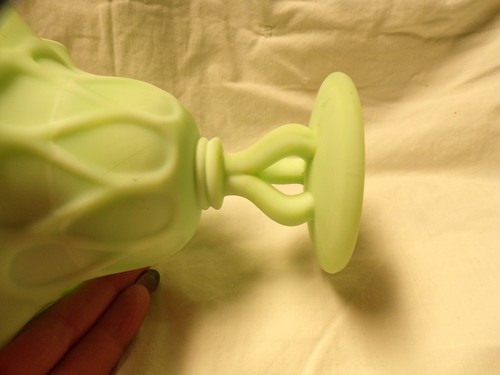 VTG Westmoreland Glass Green Milk Glass Compote - Picture 4 of 7