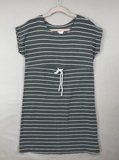 Motherhood Dress Women's Size Medium Black & White Striped Adjustable Waist SS
