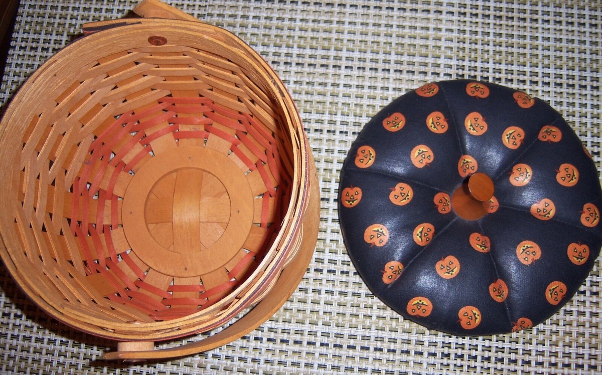 LONGABERGER Vintage 1996 Halloween Pumpkin Basket with Lid
