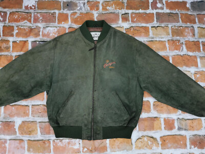 CHEVIGNON VINTAGE LEDERJACKE*OUTDOOR*GRÜN*WILDLEDER*CASUAL*GR: XL