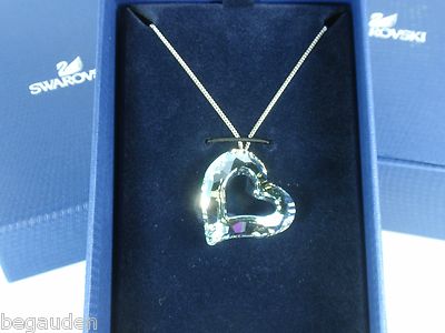 Swarovski Love Heart Light Azore Moonlight Pendant Necklace