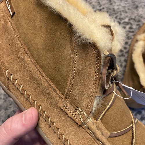 LL Bean Men's Wicked Good Lodge Chukkas Size 11 Sherpa Shearling Moc Brown NWT - Picture 17 of 23