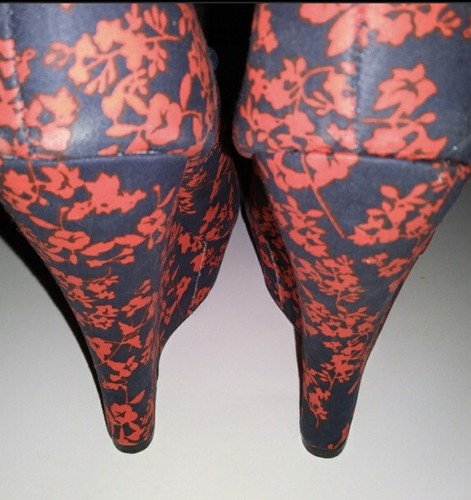 * madison shoedazzle lila Platform Floral Shoes Sz 8 5.5” Heel Inc 1.5” Platform - Picture 9 of 9