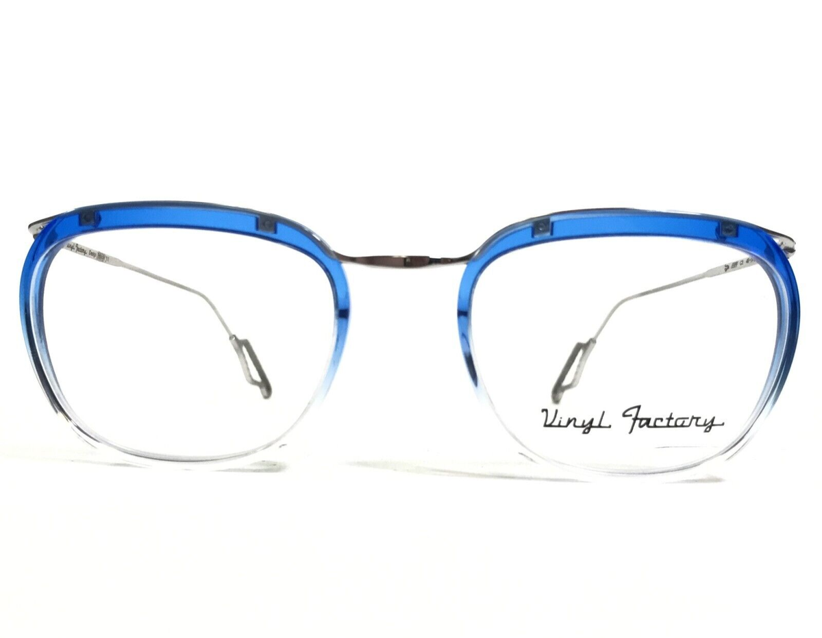 Vinyl Factory Eyeglasses Frames FERRY C3 Blue Clear Silver Square