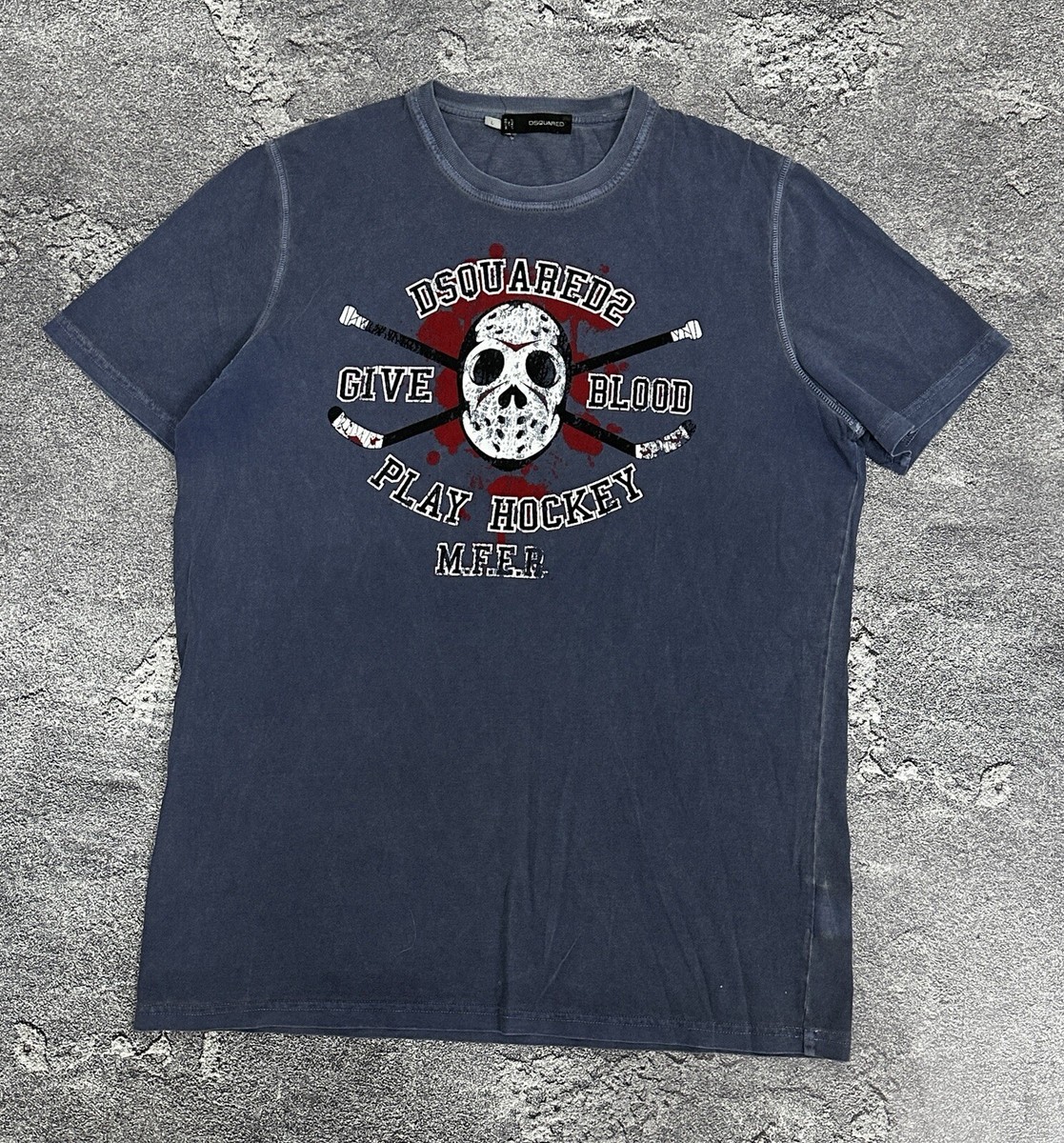 Dsquared2 Give Blood Play Hockey Jason Voorhees Logo Garment Dyed