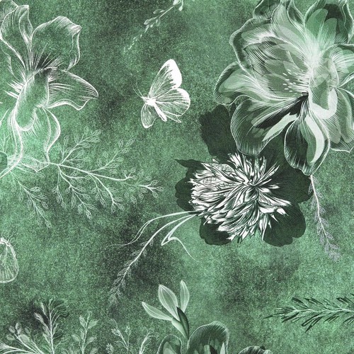 French Terry Große Blüten zart Blumen Stoff Jersey Digital Meterware Sommersweat - Bild 2 von 11