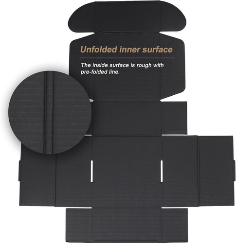 Stylish 8x8x4 Black Mailer Box Set - 20 Corrugated Boxes for Shipping & Gifts - Picture 9 of 9