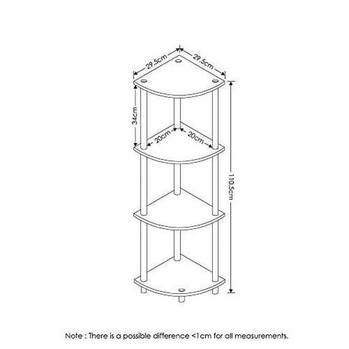 4-Tier Corner Display Rack Multipurpose Storage Unit Easy Assembly No Tools New - Picture 3 of 3