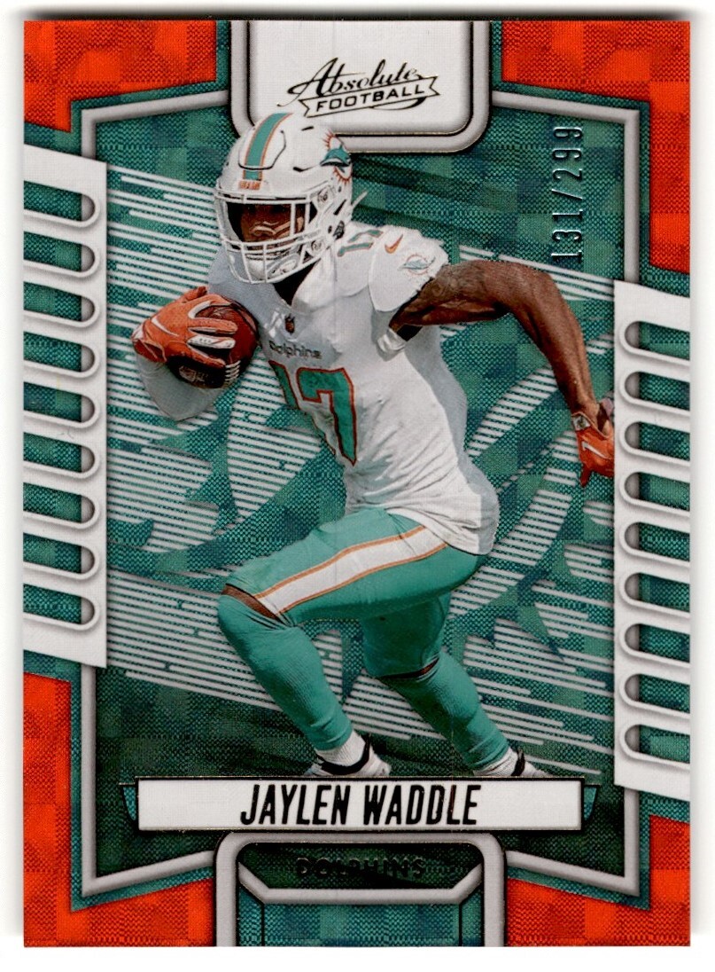 2023 Panini Absolute Orange Mosaic Jaylen Waddle /299 #96 Miami Dolphins
