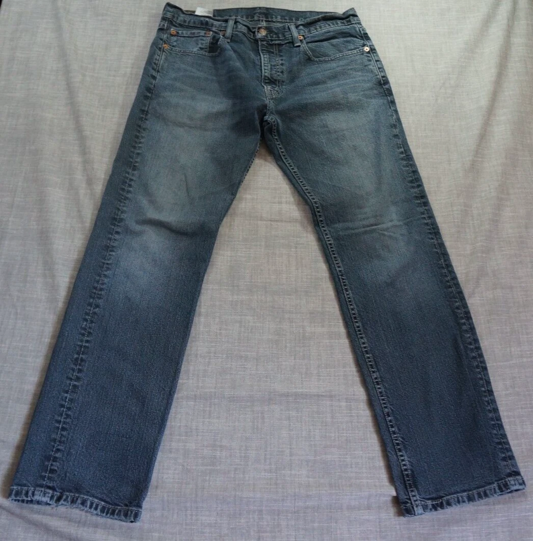 Levis 559 Jeans Mens Size 34X32 Distressed Dark Wash Navarro Blue