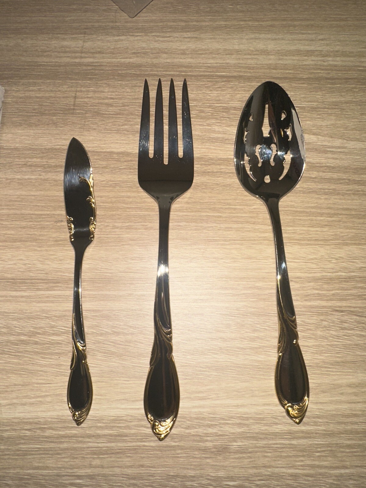 Yamazaki Cache Gold Accent  Vintage 3pc Serve Set Brand New In Box