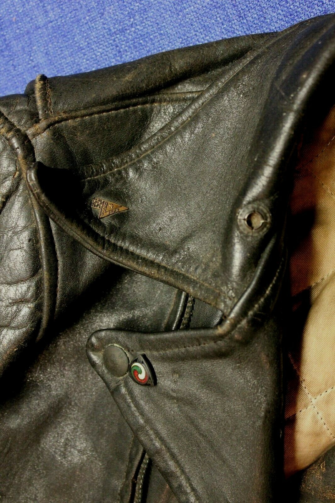 Giacca Moto Vintage anni '50 ROD BENDER BIKER Originale GRIGIO PONY Pelle Nera