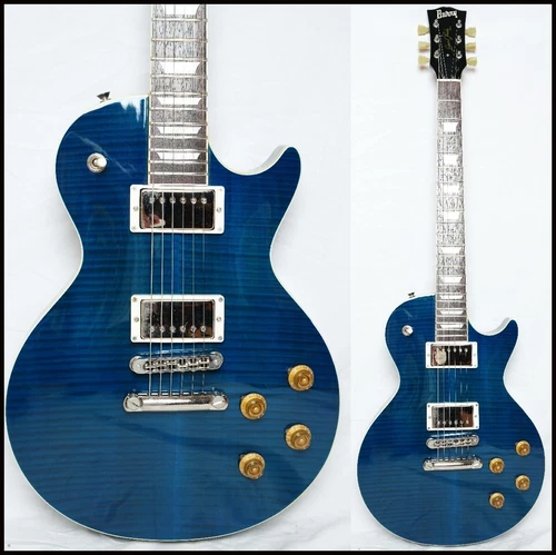 *CLEAN* 2005 Burny RLG-45 See-Thru Blue Flamed Maple Top Les Paul Standard-ish