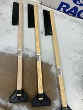 New Mallory 203 25" Heavy Duty Wood Snowbrush & Ice Scraper! 3 Pack